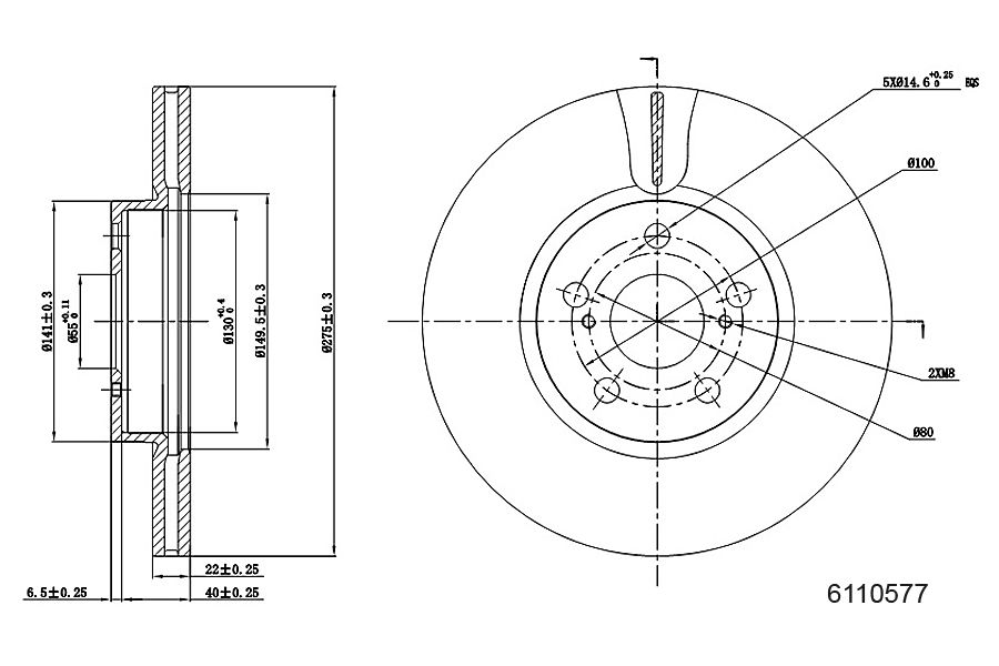 Brake Disc METZGER 6110577