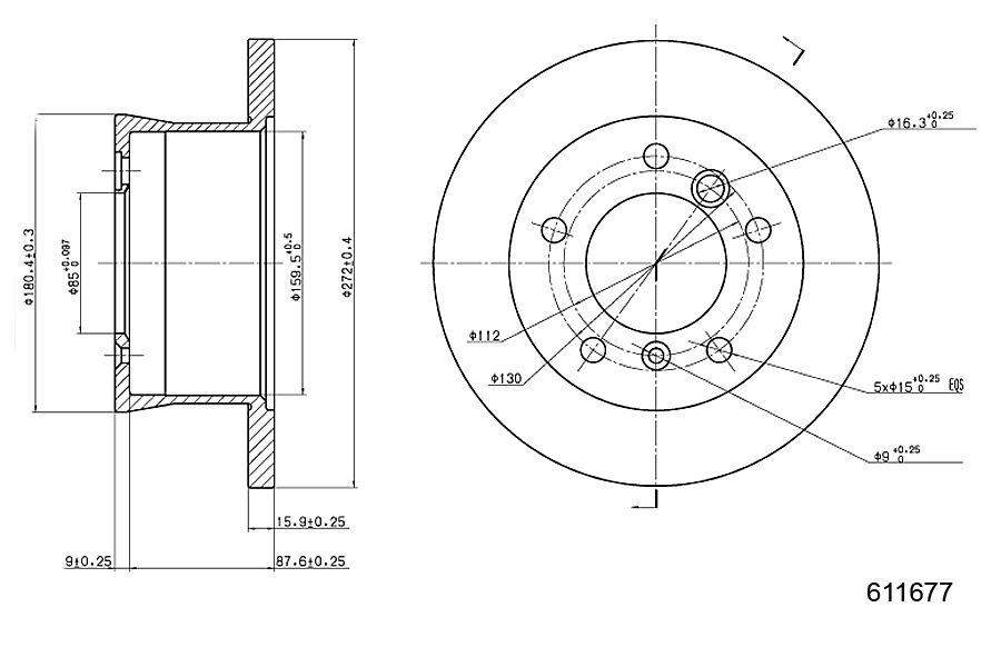 Brake Disc METZGER 6110677