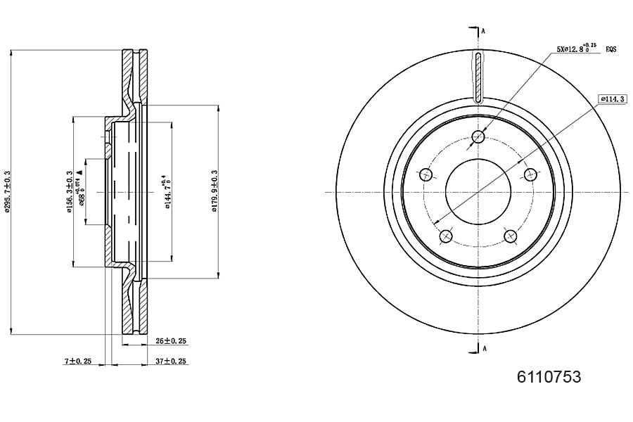 Brake Disc METZGER 6110753