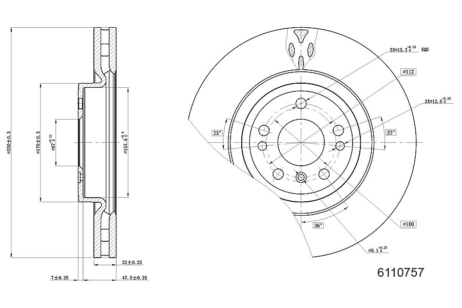 Brake Disc METZGER 6110757