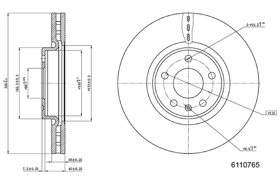 Brake Disc METZGER 6110765