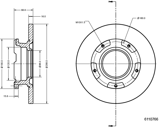 Brake Disc METZGER 6110766