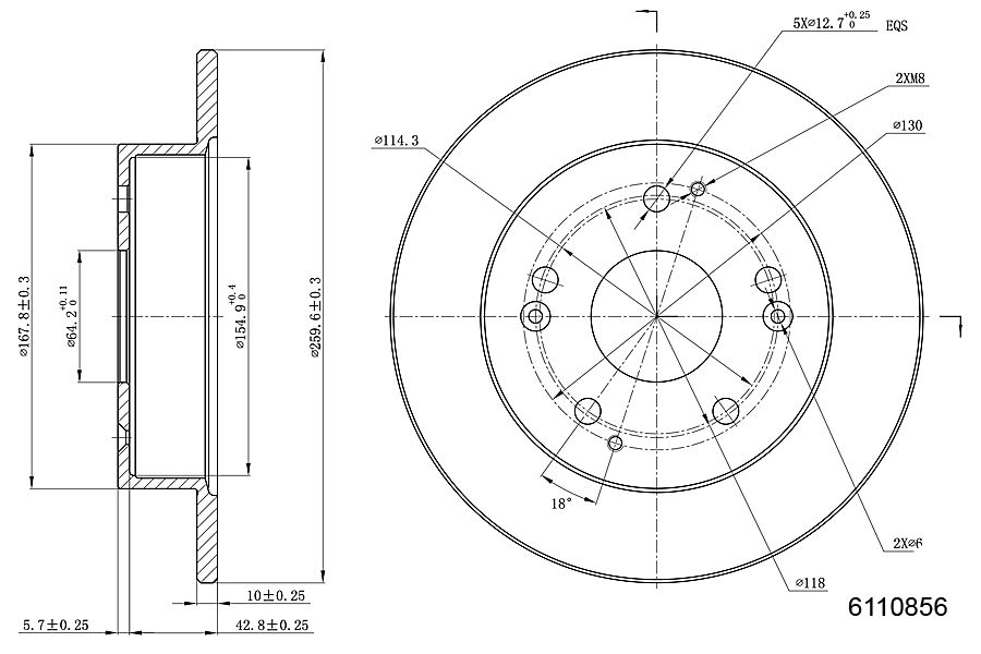 Brake Disc METZGER 6110856