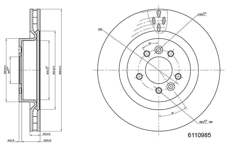 Brake Disc METZGER 6110985