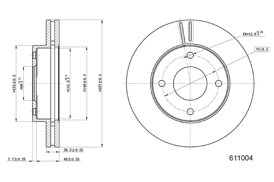 Brake Disc METZGER 6111004