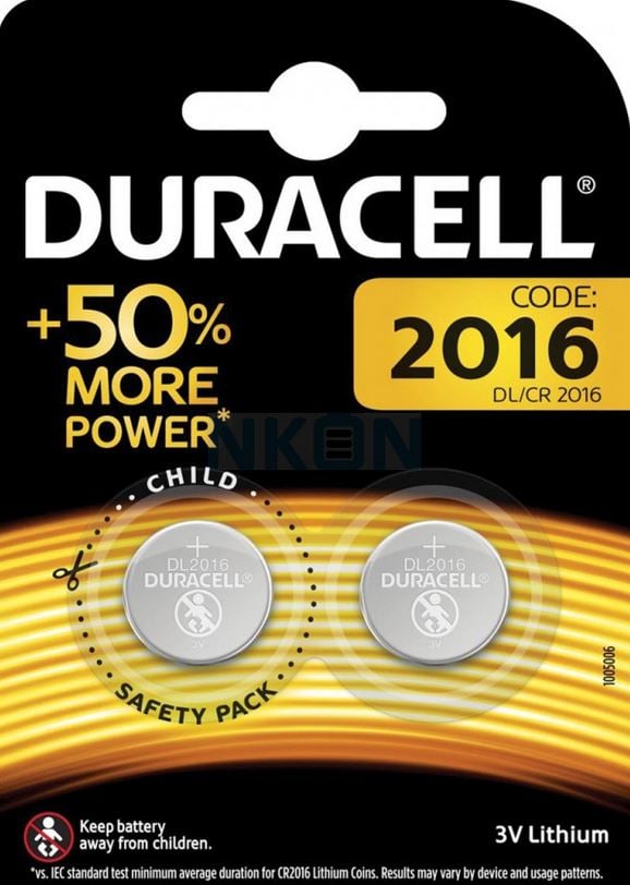 Torrbatteri DURACELL CR2016 367564