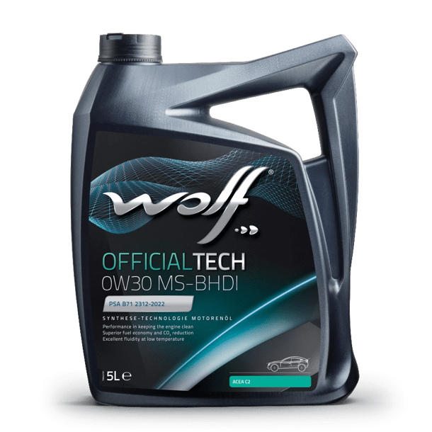 Moottoriöljy WOLF OFFICIALTECH 0W30 MS-BHDI 5L