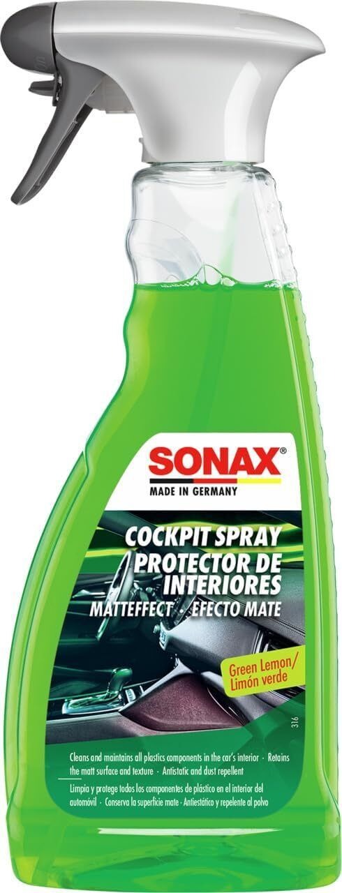 Interiörrengöring SONAX Cockpit spray matte effect green lemon 500ml