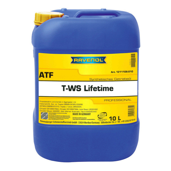 Automatväxellådsolja RAVENOL ATF T-WS Lifetime Fluid 10L