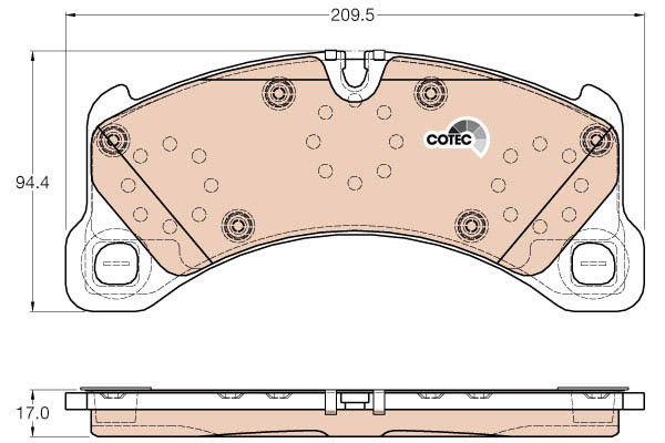 TRW Pro TRC1304 Disc Brake Pad Set for Toyota Tundra 2007-2021 and other applications 