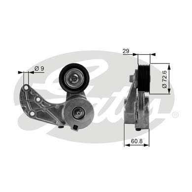 Ribbed Drive Belt Gates T38317 Tensioner Pulley 