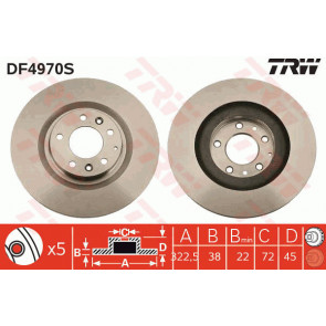 TRW DF4970S Disque de frein
