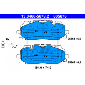 ATE Brake Pad Set disc brake ATE Ceramic 13.0470-2894.2 