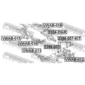 for Rear Rod Febest For VW 1K0505311Ab Arm Bushing